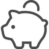 ブタの貯金箱の線画アイコン