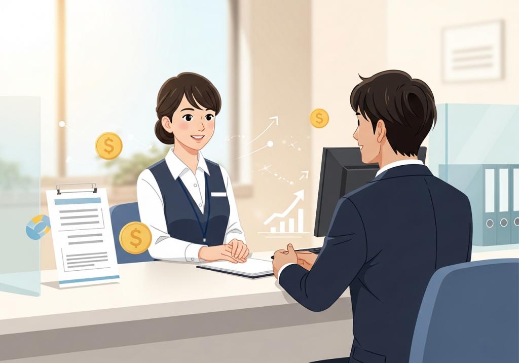 金融機関窓口での資産相談。