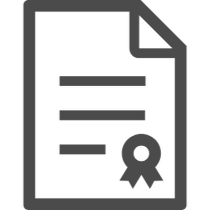 この画像は、証明書や証書を表すアイコンです。