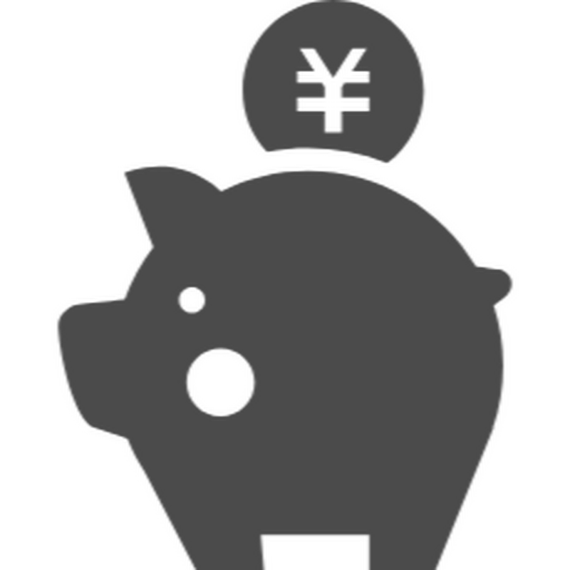 貯金箱に円マークのコインが入っているイラスト