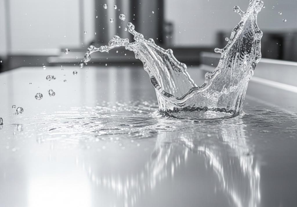 水の跳ね上がり