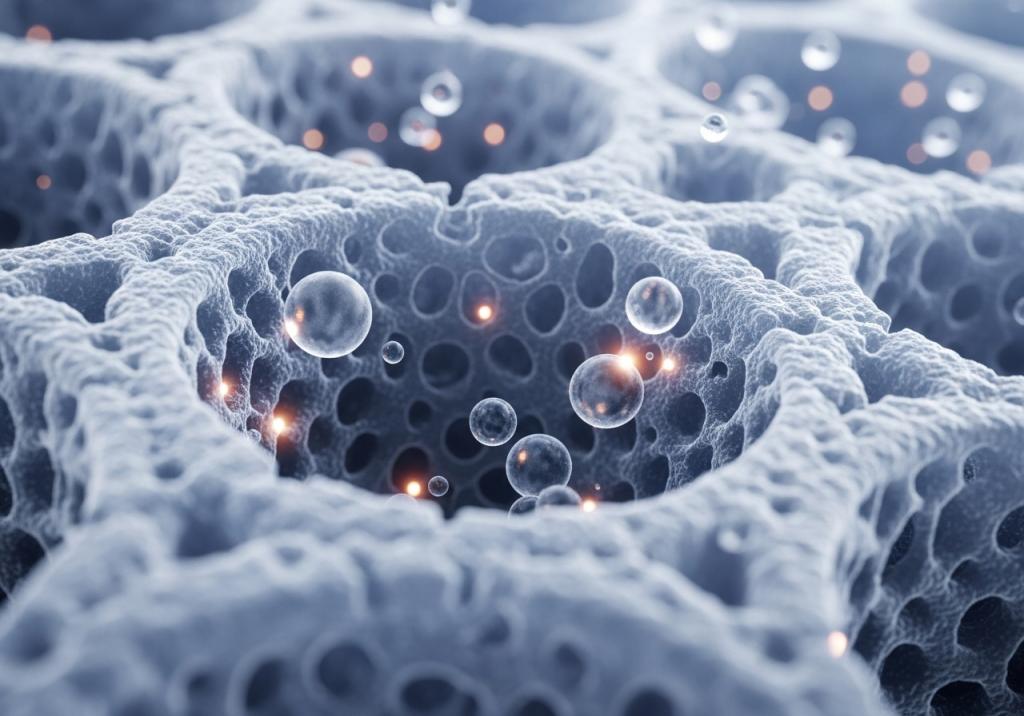 微細な多孔質構造と気泡、活性粒子