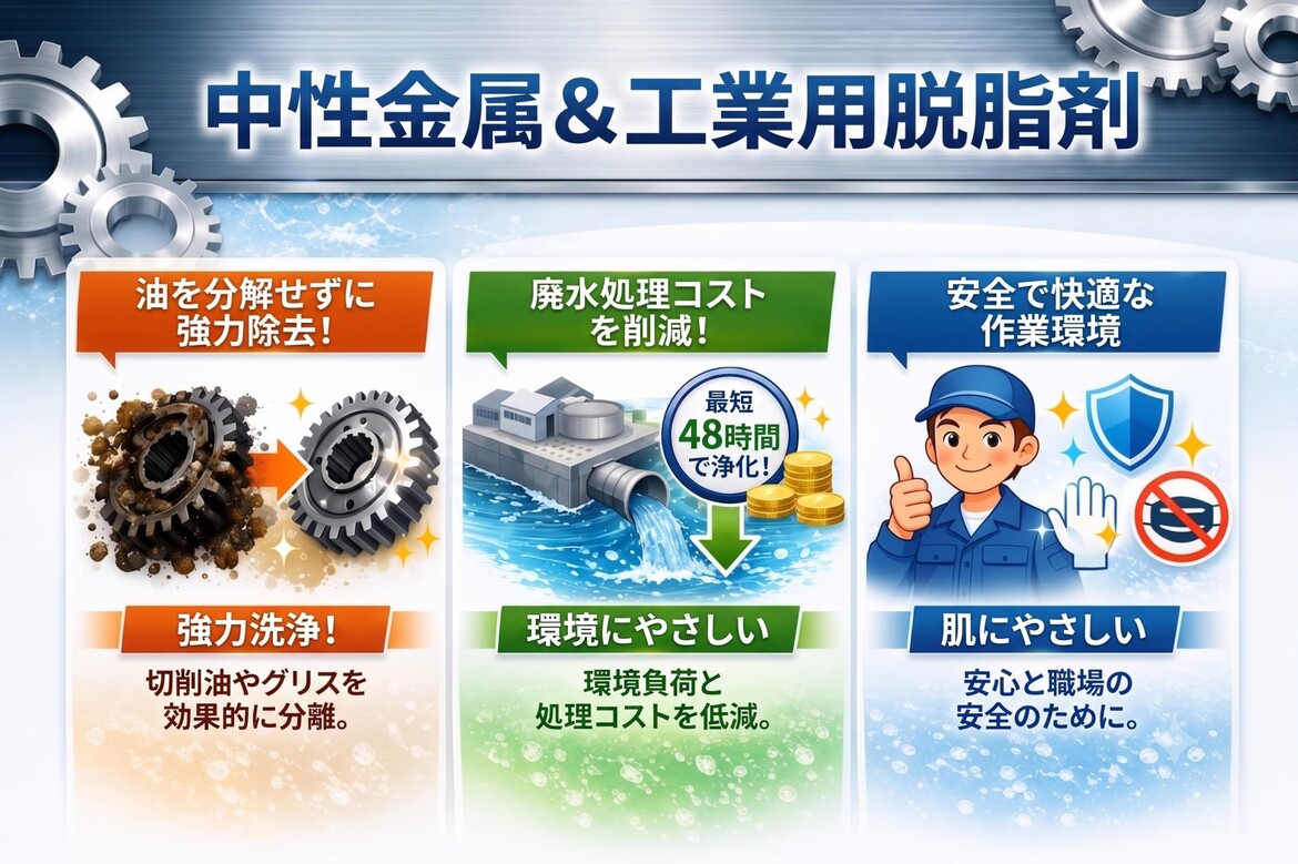 中性 金属・工業用油脂洗浄剤図解